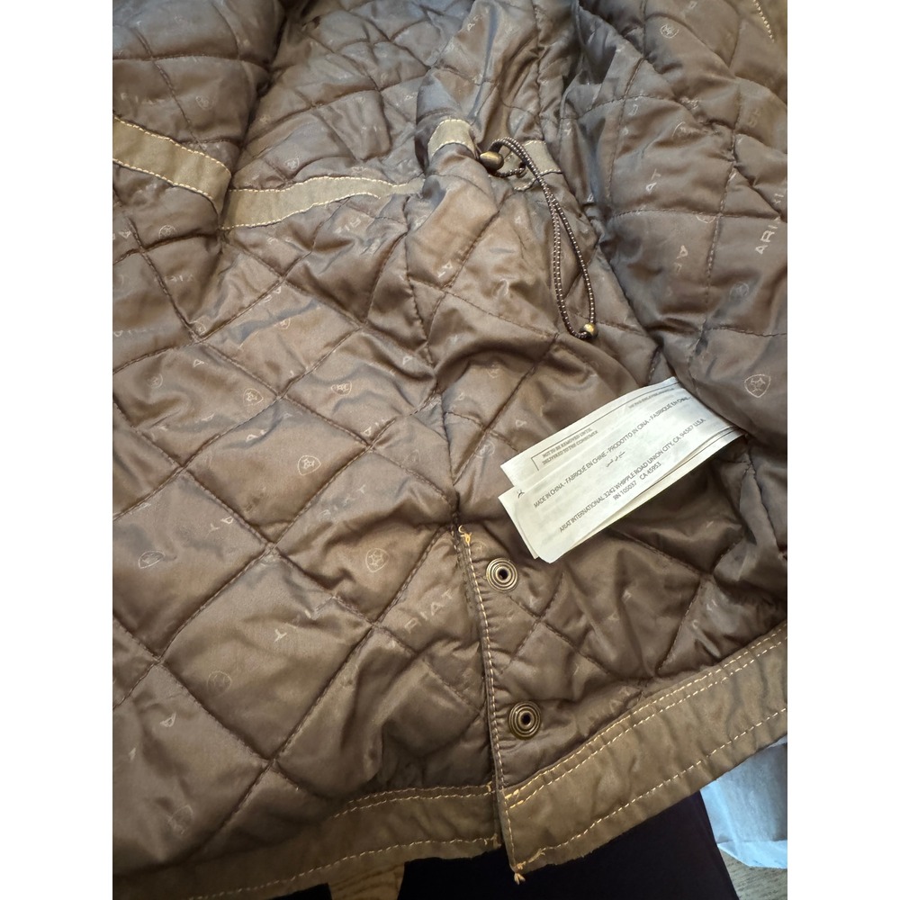 Ariat Jacket Women XL Brown Real Grizzly Insulated Sherpa Collar Outdoor Western - Picture 5 of 12